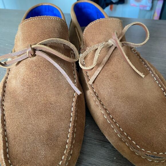 Donald Pliner Dade Suede Cognac Brown Driver Loafer Shoes size 11 main image 10